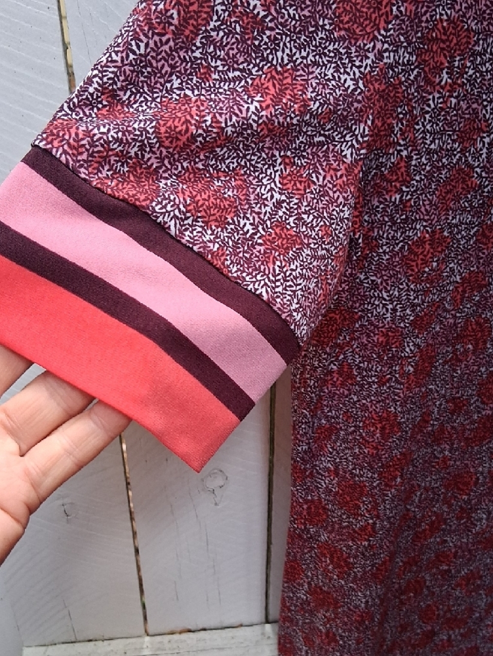 Michael Kors Red and Pink Short Sleeve Shift Dress - Picture 3 of 7